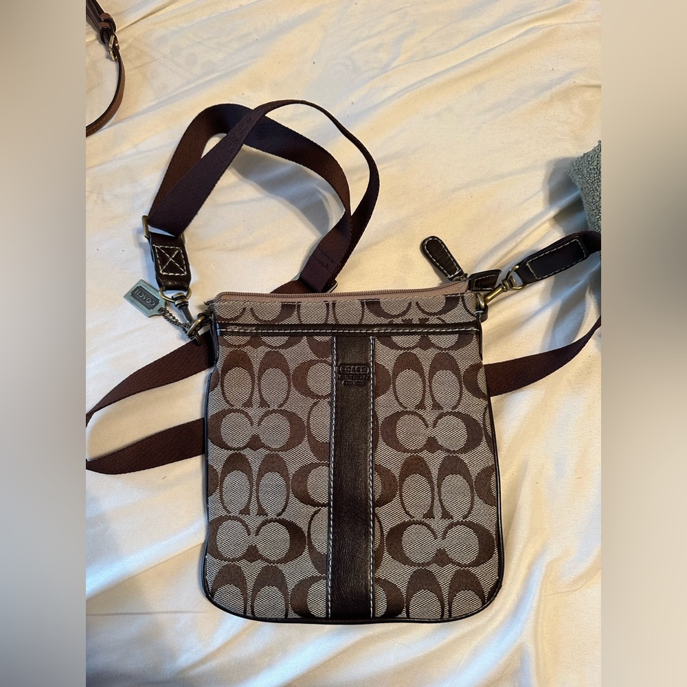 Coach Brown and Black Crossbody Bag